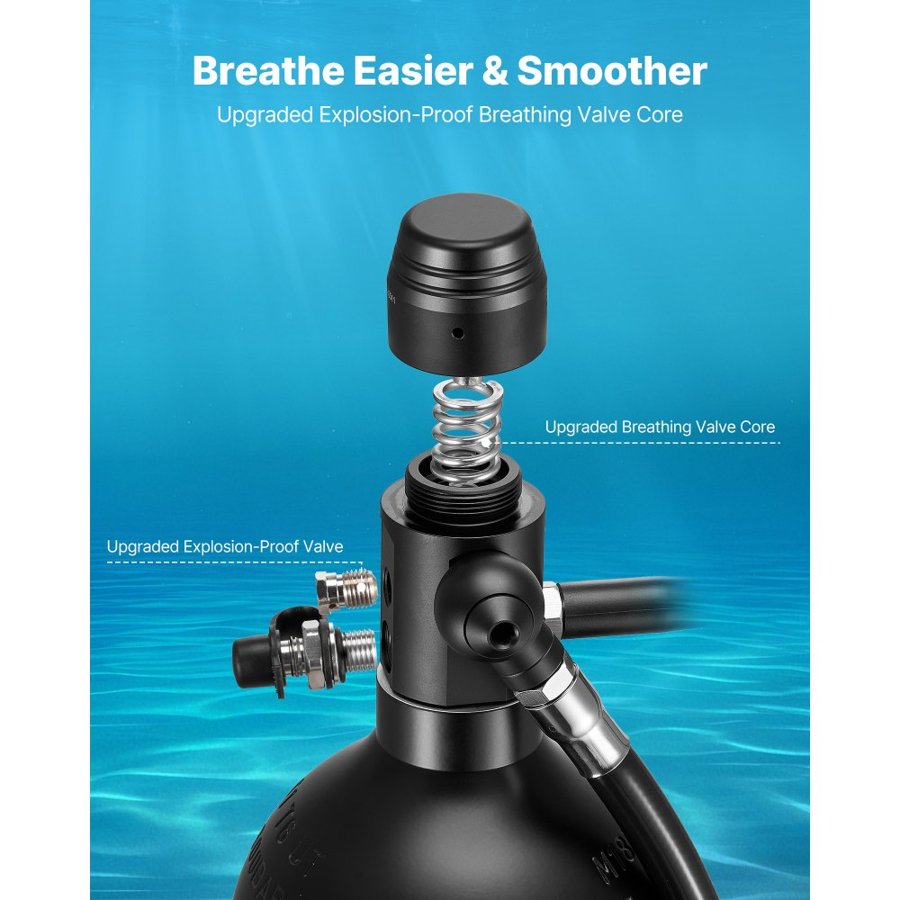 VEVOR 2L Mini Scuba Tank – 10m Depth, Pony Bottle Kit