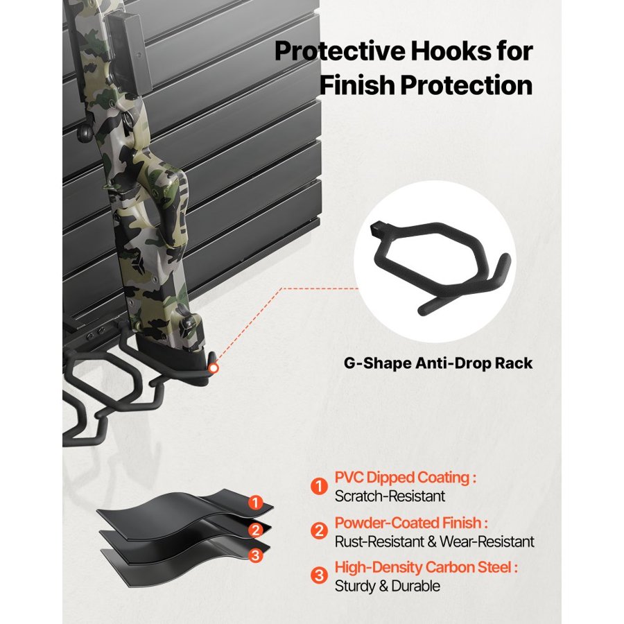 VEVOR Gun Rack, Wall Mount, Heavy-Duty Steel Tactical Rifle Carbine Shotgun Handgun Storage Rack, Securely Holds up to 6 Rifles and 6 Pistols, Modular Firearms Gun Wall Gear Accessories Organizer