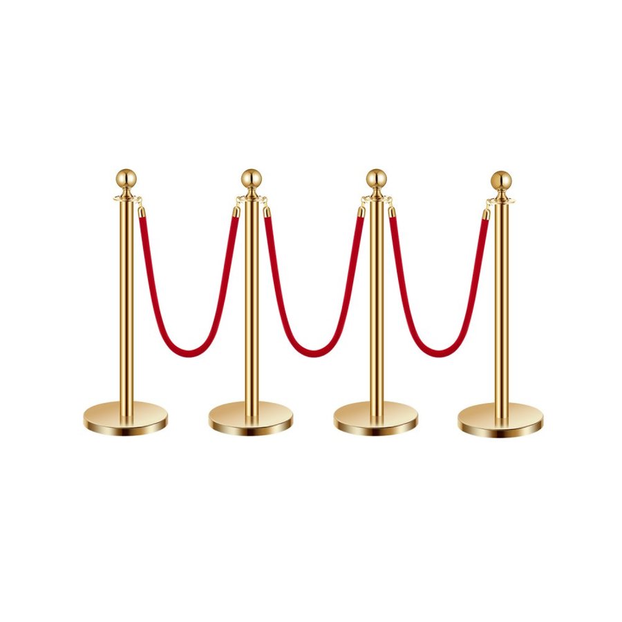 VEVOR Velvet Ropes and Posts – 4 Pcs, 4.92 FT, 7.72 LBS