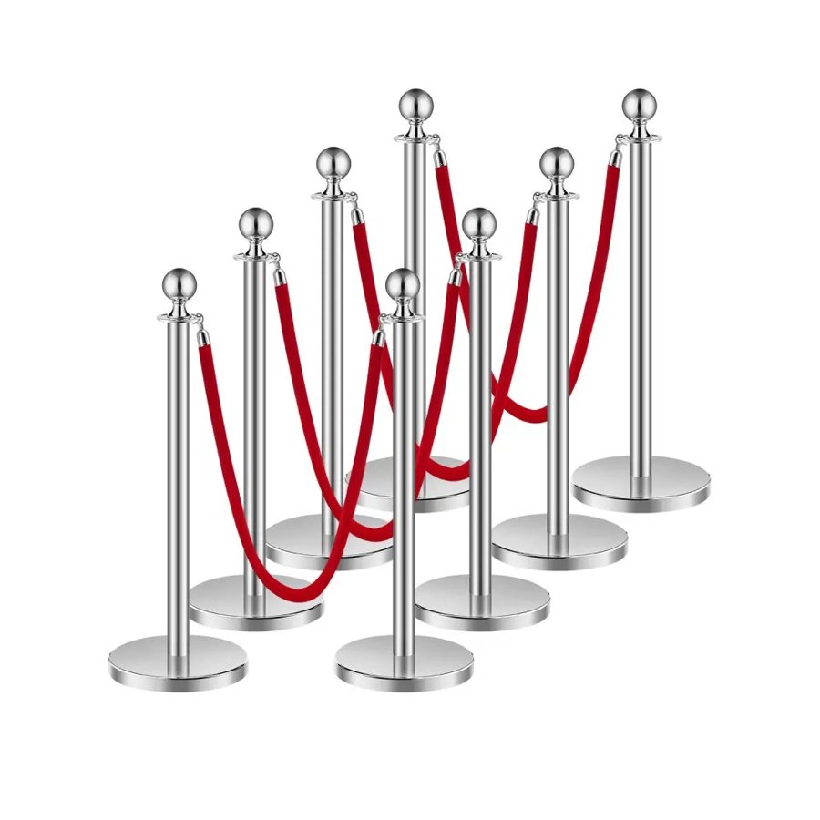 VEVOR Rope and Stanchion - 8Pcs, 7.72 lbs Base, 4.92 ft