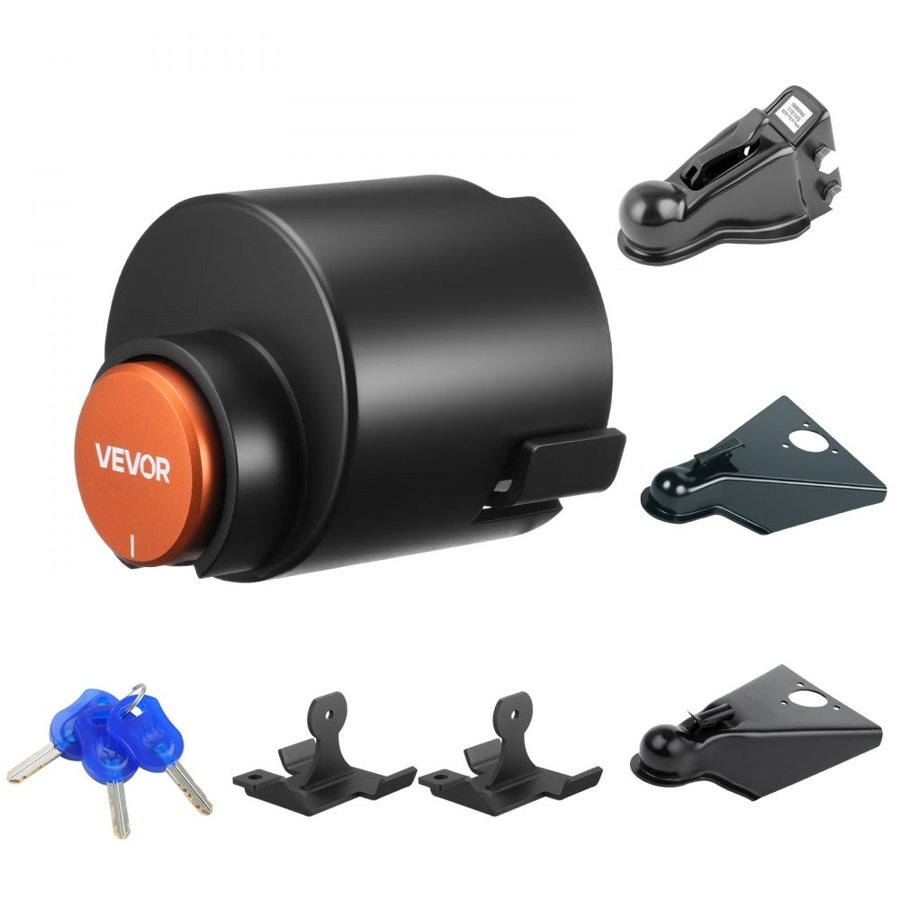VEVOR piekabes slēdzene, piemērota 50,6 un 58,6 mm taisnā kloķa lodes savienotājiem, izturīga āķa slēdzene, kloķa slēdzenes autonamiņam, piekabei, laivai