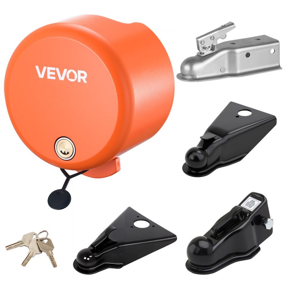 VEVOR piekabes slēdzene, piemērota 47,5, 50,6 un 58,6 mm taisnā kloķa lodes savienotājiem, izturīgas āķa piekabes slēdzenes autonamiņam, piekabei, laivai