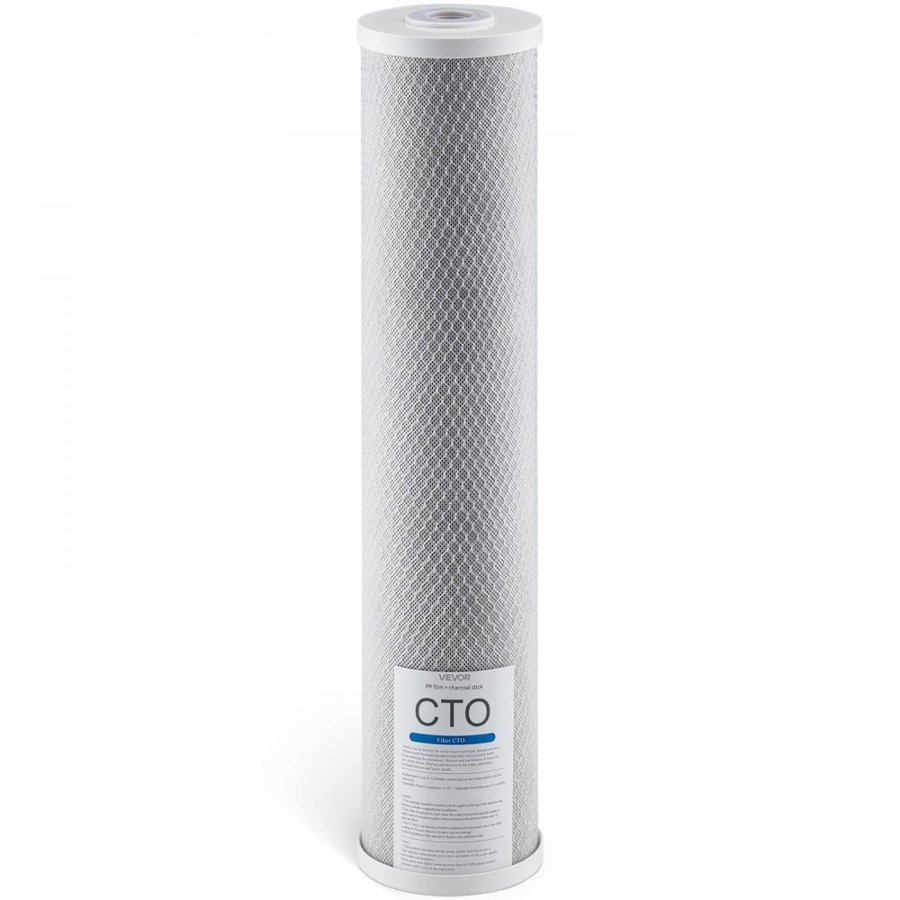 VEVOR Whole House Water Filter Replacement Cartridge, 4.5"x20"(11x51cm) CTO Carbon Block, Replacement Filter for 3-Stage Whole Home Water Filtration System, Reduce Chlorine, Bad Taste, Odor