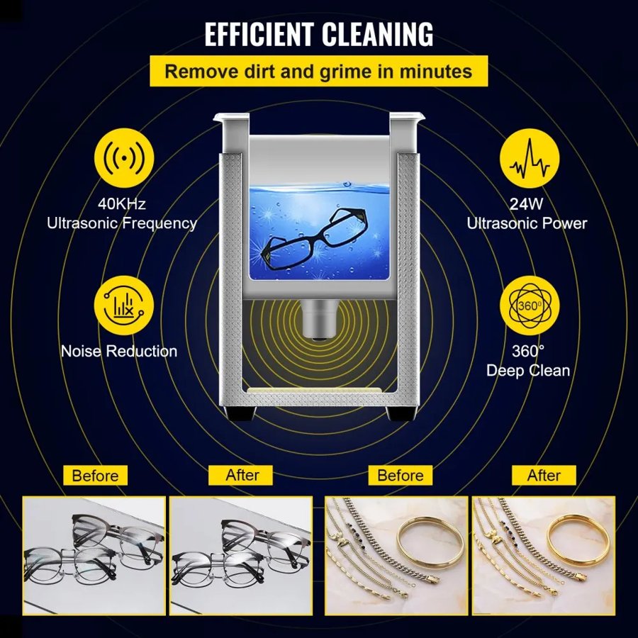 VEVOR Digital Ultrasonic Cleaner 0.8L for All Cleaning Needs