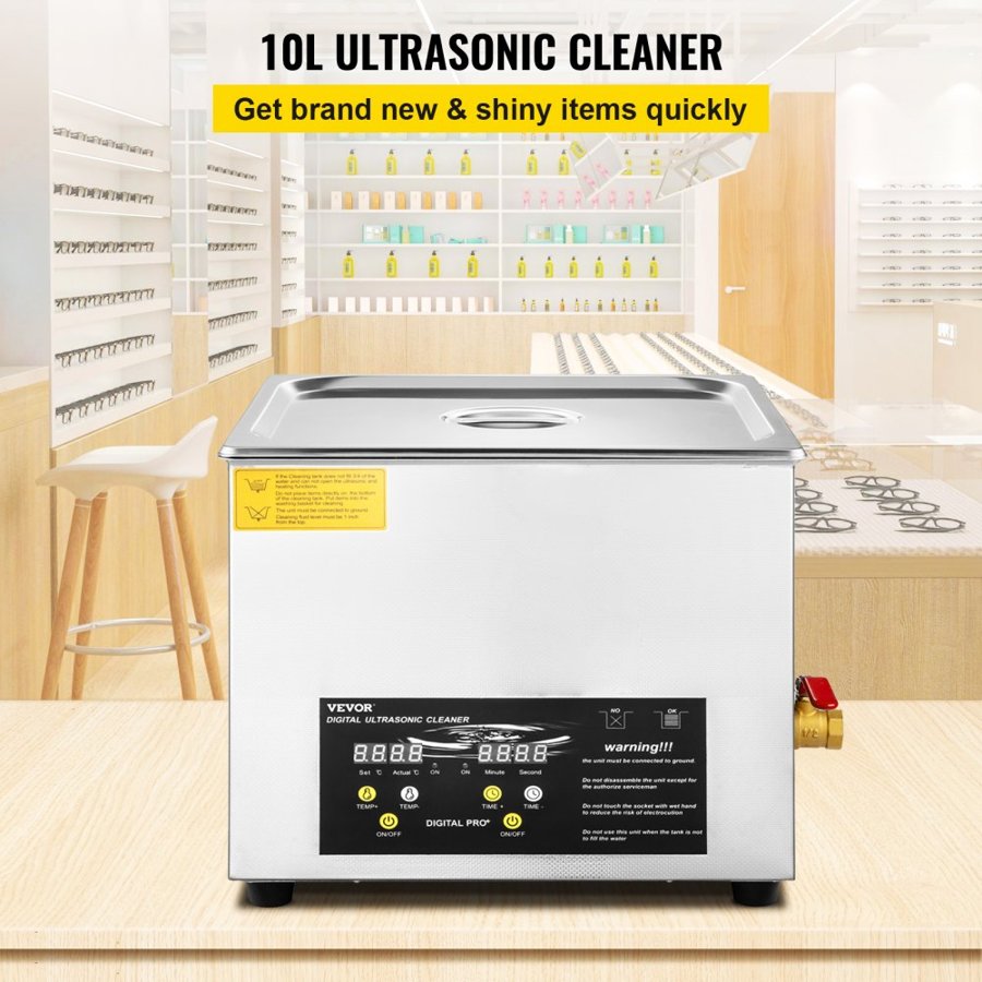 VEVOR Lab Equipment Ultrasonic Cleaner – 10L, 240W, 40kHz