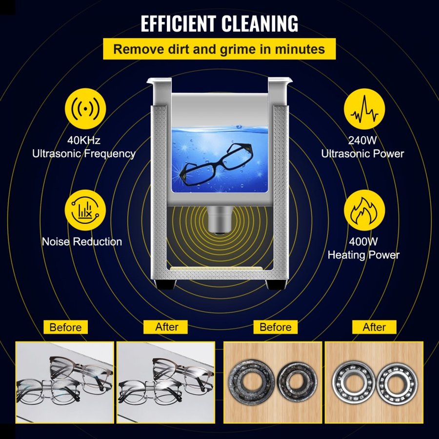 VEVOR Lab Equipment Ultrasonic Cleaner – 10L, 240W, 40kHz