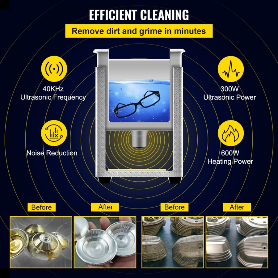 VEVOR Ultra Sonic Cleaner Machine – 13.5L, 360W, 40kHz