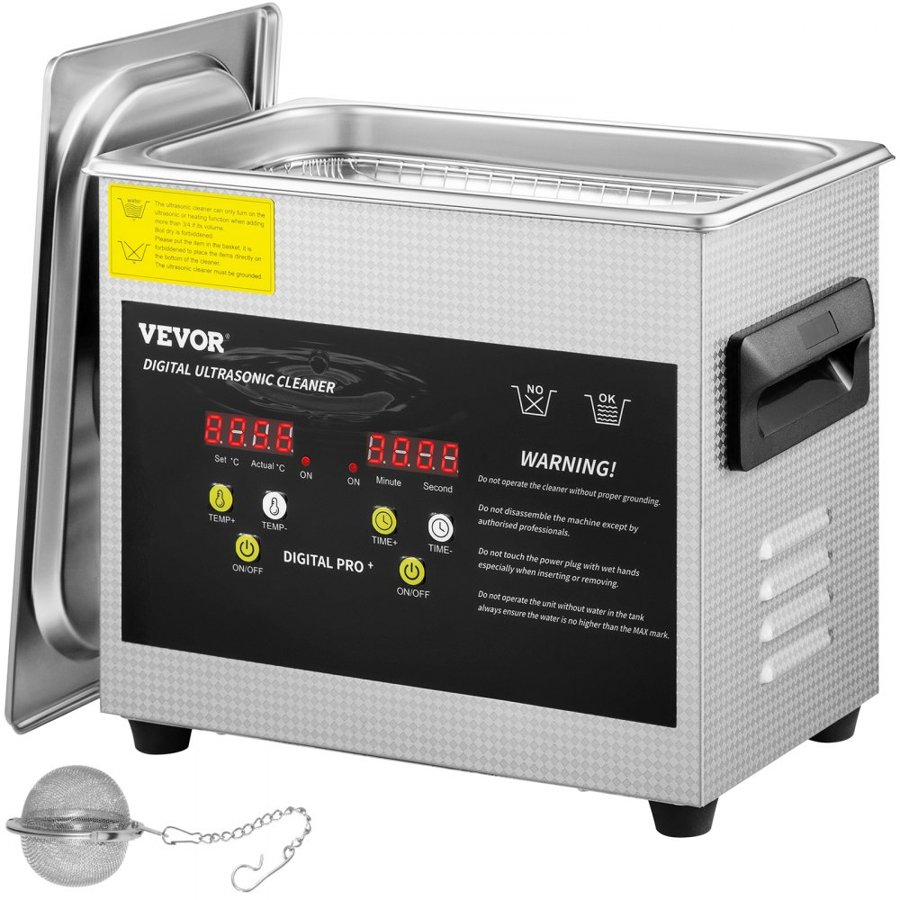 VEVOR Ultrasonic Jewelry Cleaning Machine – 3L, 120W, 40kHz