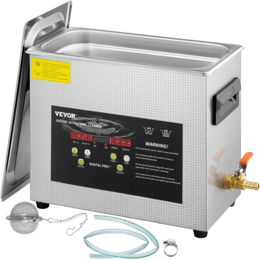 VEVOR 6 Liter Ultrasonic Parts Cleaner – 180W, 300W Heater