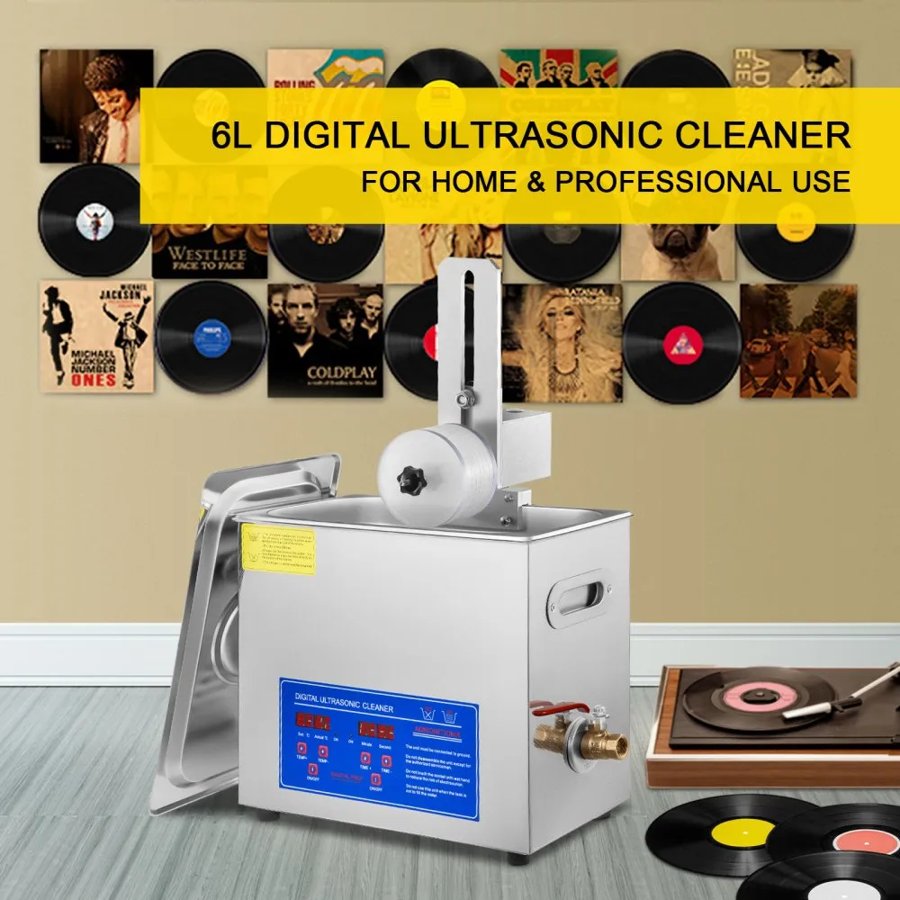 VEVOR Ultrasonic Record Cleaner – 6L, 40kHz, 180W