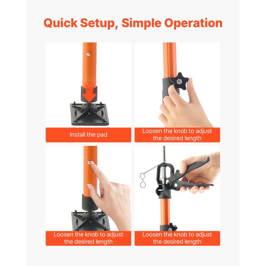 VEVOR Cabinet Jack Support Pole – 45.7-114.2 in, 154 lbs
