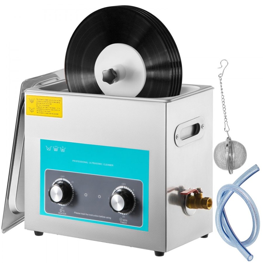 VEVOR Ultrasonic Vinyl Record Cleaner – 6L, 40kHz, 4 Records