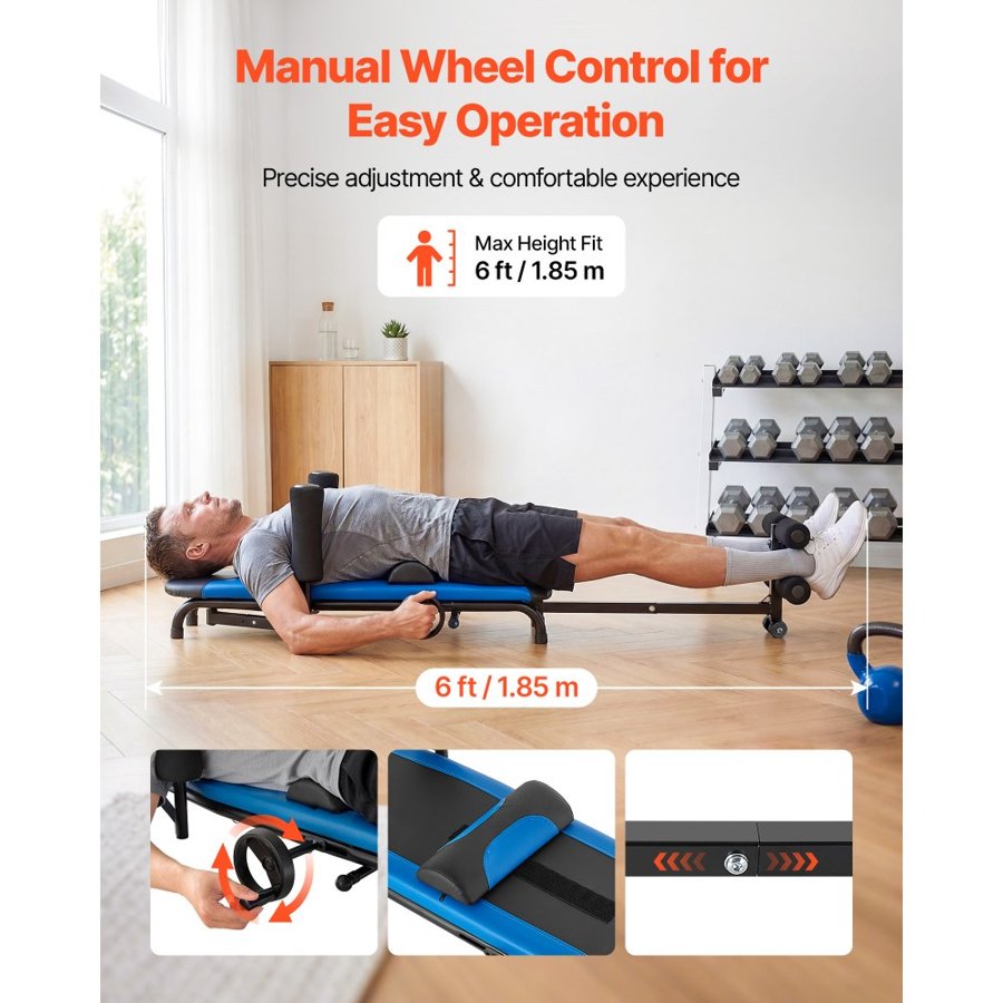 VEVOR Inversion Table, 159 kg Capacity Heavy Duty Back Inverter Stretcher, Inverted Table with Stable Structure, Adjustable Armrests, Decompression Tables for Shoulders, Neck, Back, Knees