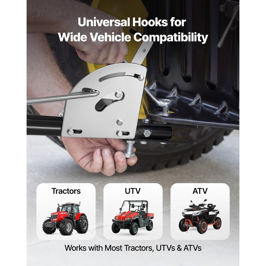 VEVOR Tow Behind Lawn Spreader with Aeration Spikes, 0.81m Spreading Width, Broadcast Spreader with Universal Hitch, Garden Seeder & Soil Aerator with 100lbs Capacity & 10 in Tires for ATVs UTVs