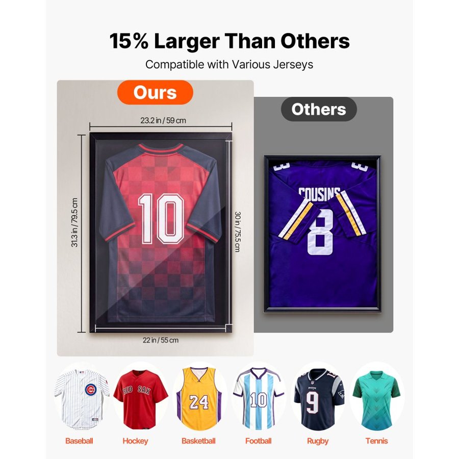 VEVOR T Shirt Display Frame – 2 Pack, 98% UV, Magnetic