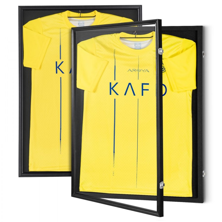 VEVOR 2PCs Jersey Display Frame Case, 23.3x31.2x1.5 in/59.2x79.2x3.8 cm, Large Lockable Sport Jersey Shadow Box with 98% UV Protection PC Glass and Hangers, for Baseball Basketball Football Hockey Shirt and Uniform