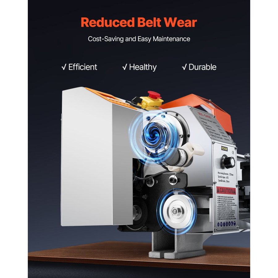 VEVOR Metal Lathe Machine, 220 x 450 mm(8.7 x 18 in), Precision Bench Power Metal Lathe, Automatic Feed, 0-2500 RPM Variable Speed, 1250W Brushless Motor, for Processing Precision Parts Soft Metals Wood Plastics
