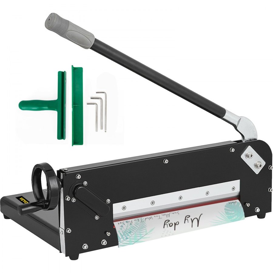 VEVOR A4 Paper Guillotine 12" Width Paper Cutter Heavy Duty Manual Stack Paper Trimmer Stack Cutter with Clamp Safe Lock for Home Office