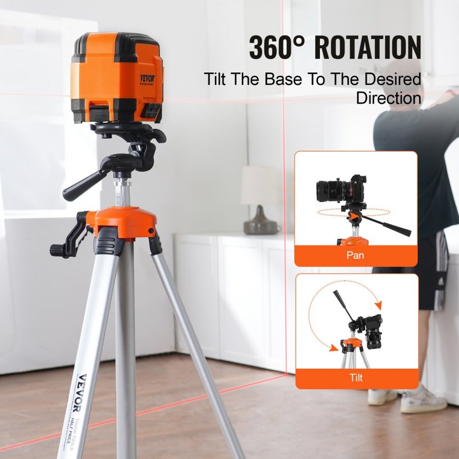 VEVOR Adjustable Laser Level Tripod – 27.36-68.9 in, 12 lbs