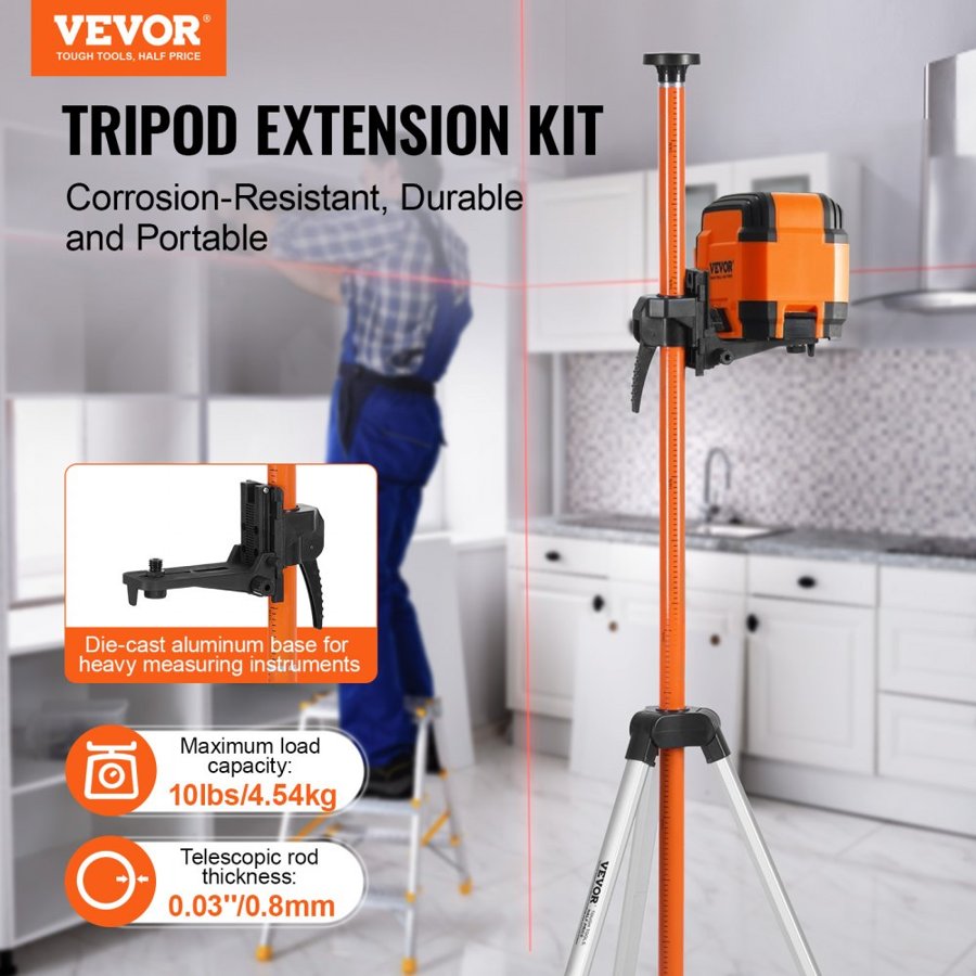 VEVOR Tripod for Laser Level – 1/4"-20 & 5/8"-11 Mount