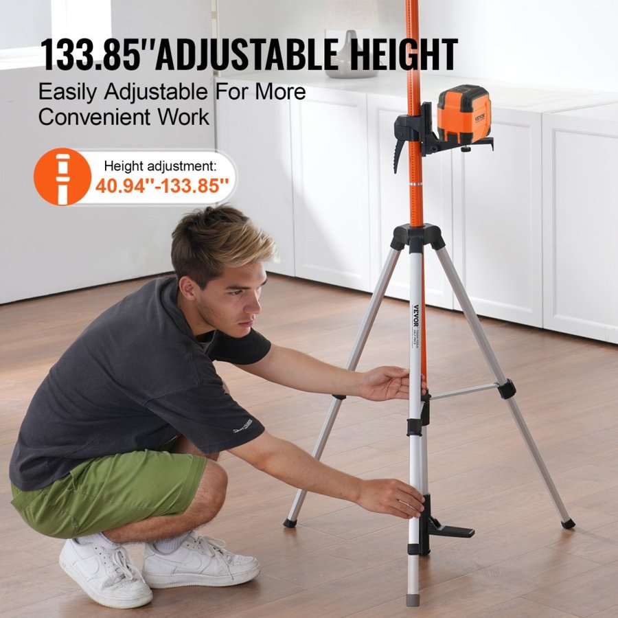 VEVOR Tripod for Laser Level – 1/4"-20 & 5/8"-11 Mount