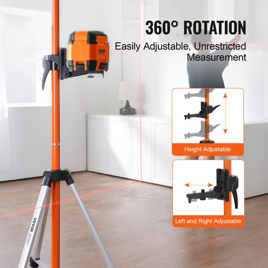 VEVOR Tripod for Laser Level – 1/4"-20 & 5/8"-11 Mount