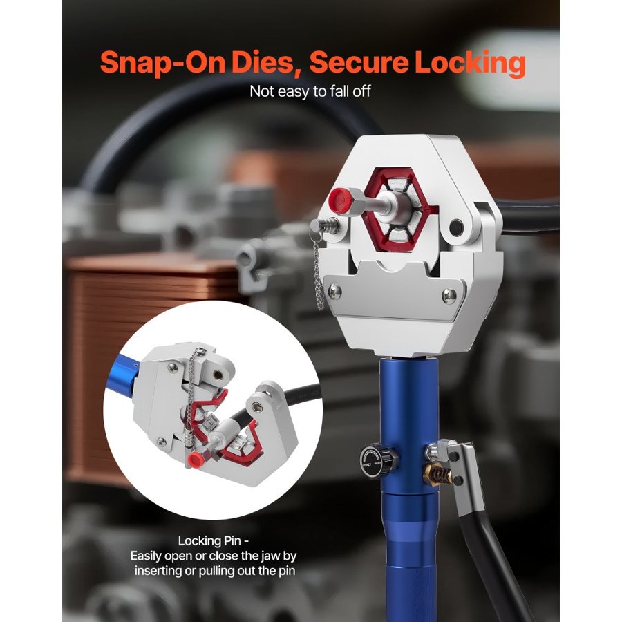 VEVOR AC Hose Crimping Tool – 7 Dies, 45 KN Hydraulic Force