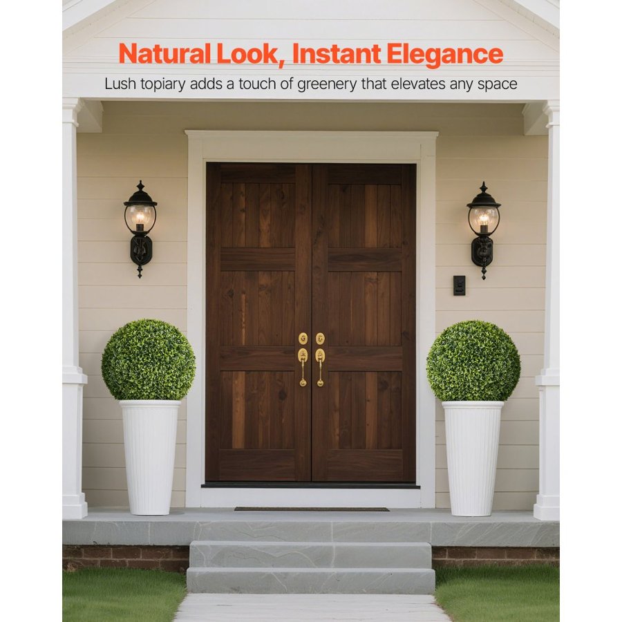 VEVOR Faux Outdoor Boxwood Topiary - 23 Inch, PE Green