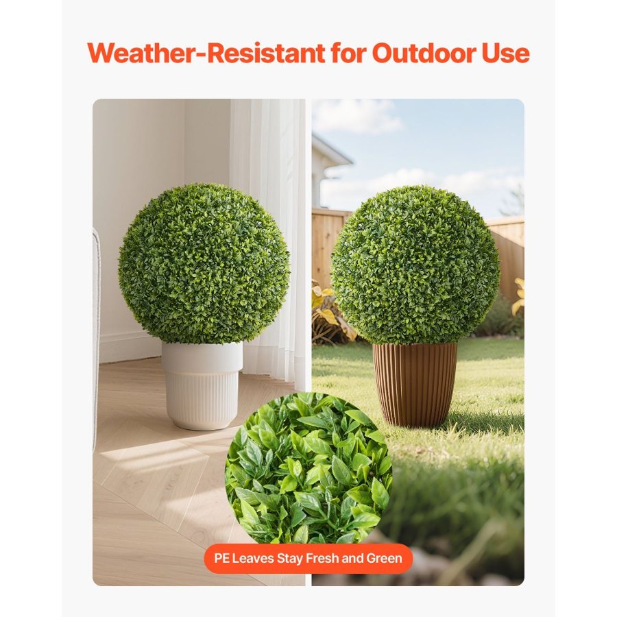 VEVOR Faux Outdoor Boxwood Topiary - 23 Inch, PE Green