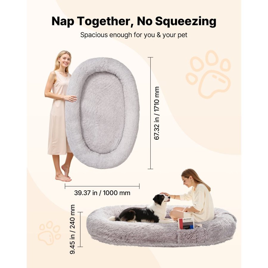 VEVOR Human Dog Bed for Adults – 67x39in, Memory Foam, 16lbs