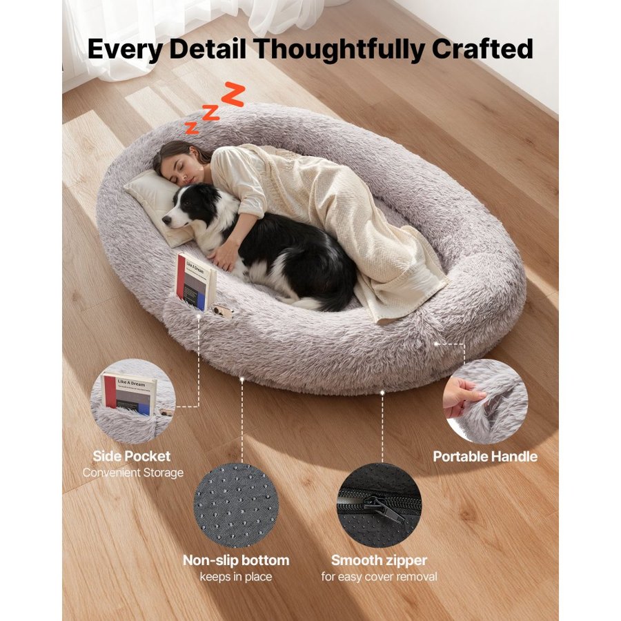 VEVOR Human Dog Bed for Adults – 67x39in, Memory Foam, 16lbs