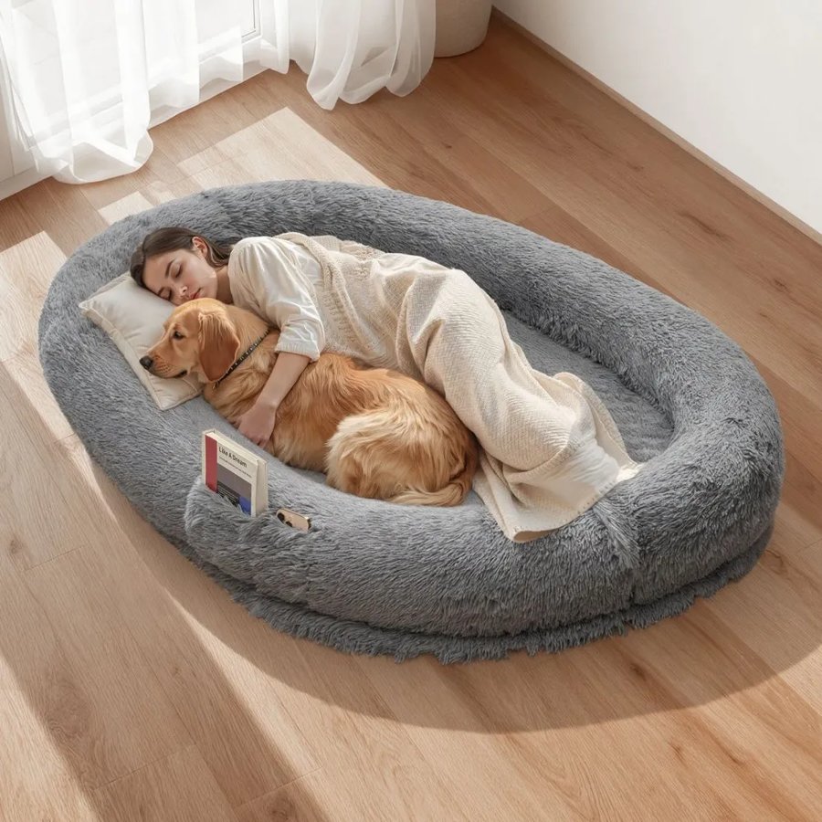 VEVOR Foldable Human Dog Bed – 68.5x46.5x9.45", Memory Foam