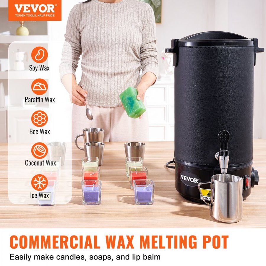 VEVOR Wax Melter for Candle Making 10Liter Electric Pot Commercial or Home Use