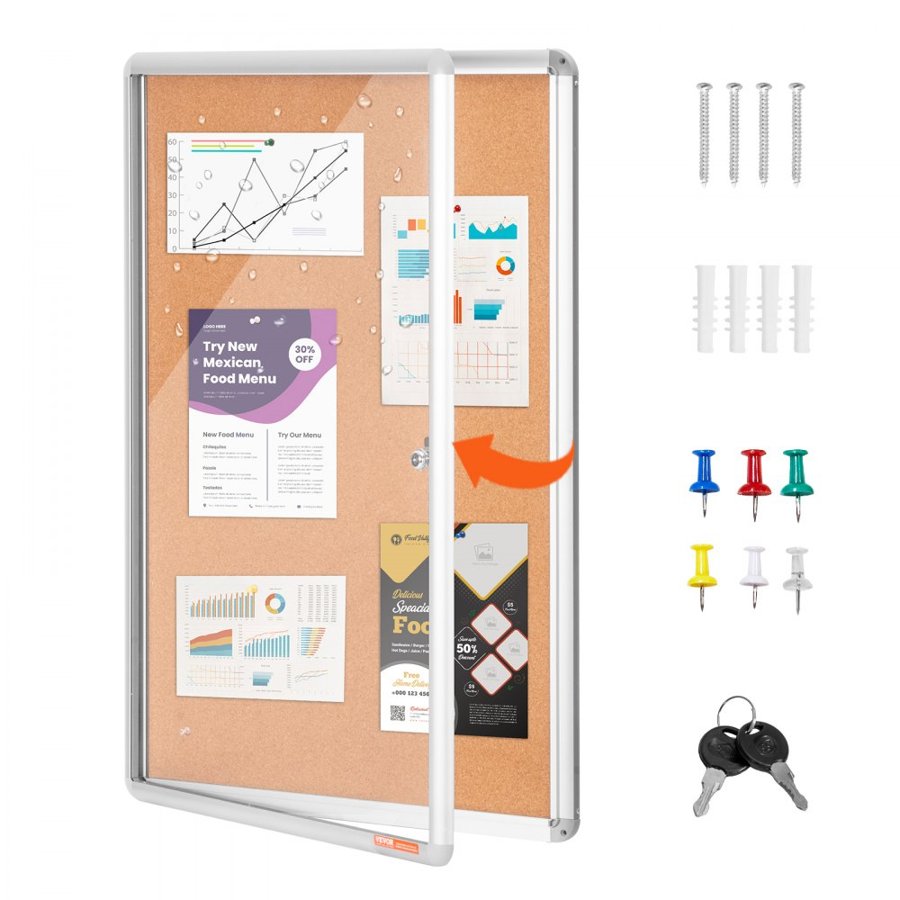 VEVOR Cork Bulletin Board – Reusable Cork & Solid Wood Frame