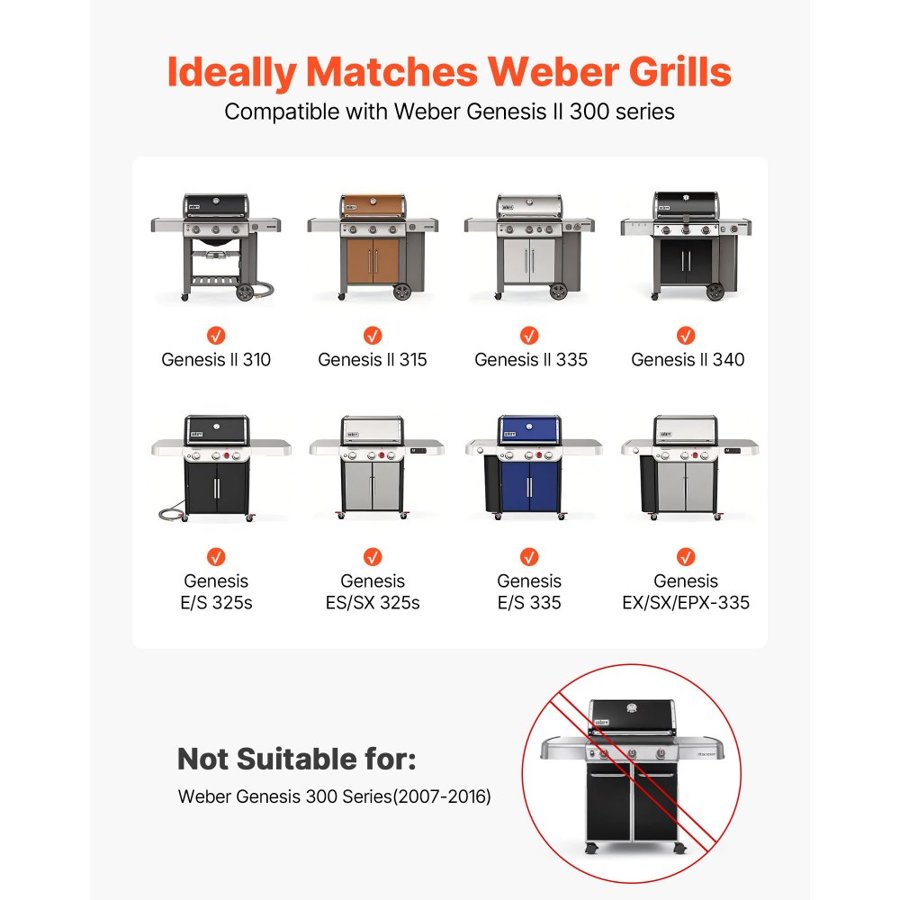 VEVOR Weber Genesis II Flavorizer Bars – 17in, 5-Pack