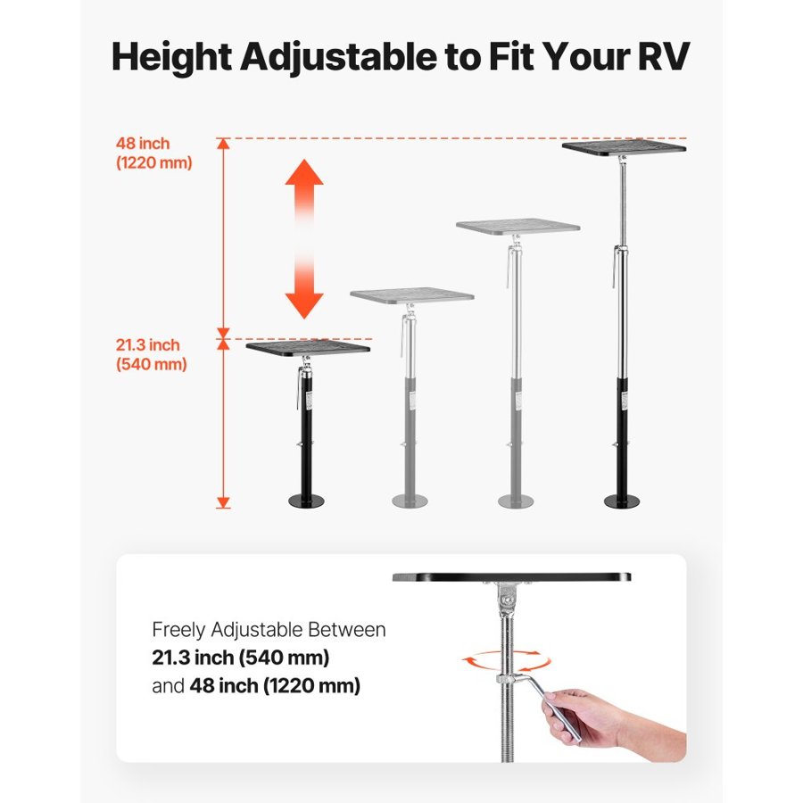 VEVOR autonamiņa izbīdāmā sekcijas atbalsta domkrati 21,3"–48", 1000 lbs
