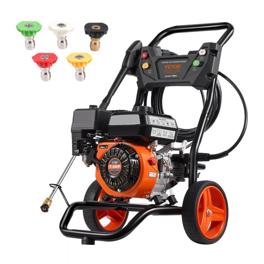 VEVOR 3400 PSI Gas Pressure Washer - 2.6 GPM Vertical