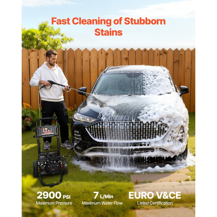 VEVOR Gas Powered Pressure Washer – 2900 PSI, 1.85 GPM​