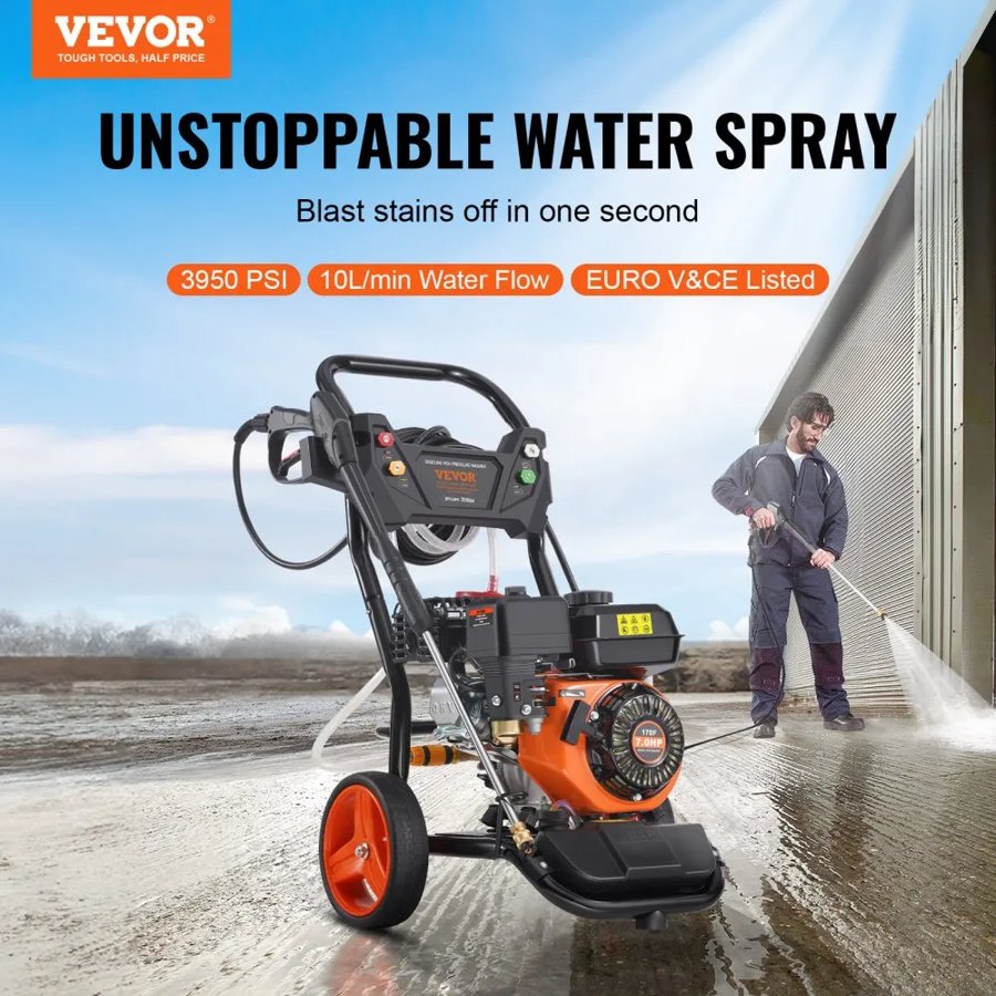 VEVOR Gas Power Pressure Washer - 3950 PSI, 2.6 GPM