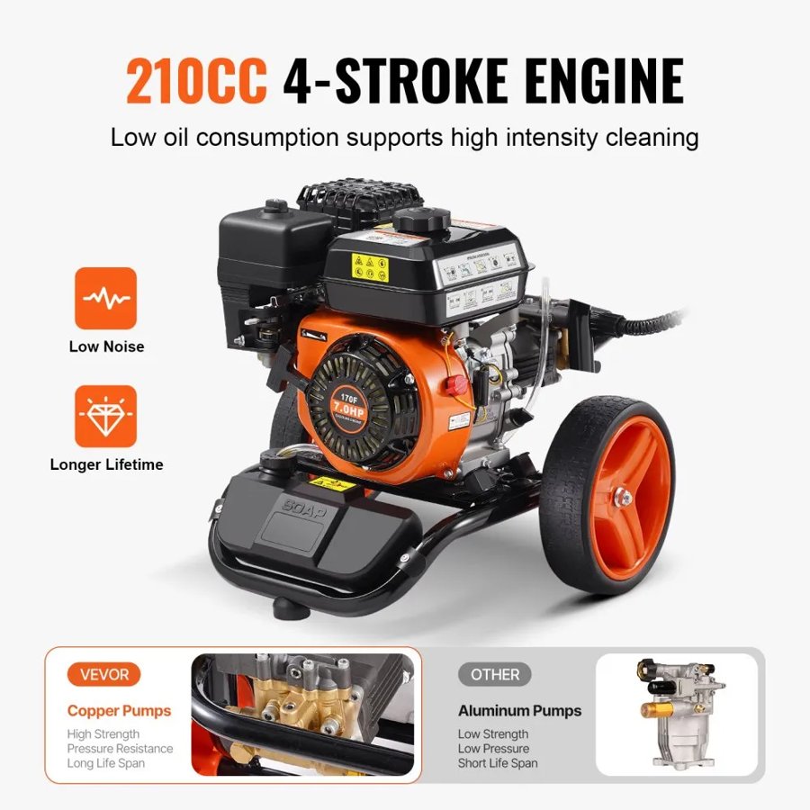 VEVOR Gas Power Pressure Washer - 3950 PSI, 2.6 GPM