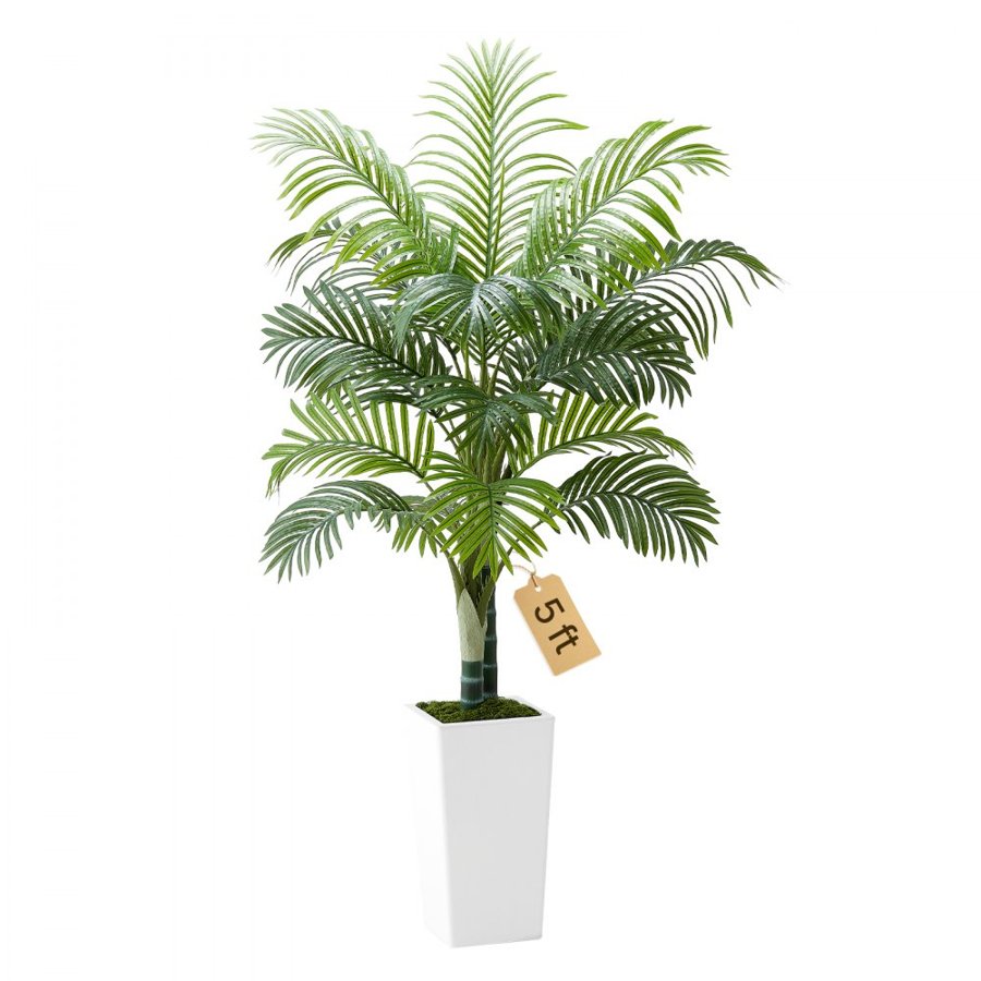 VEVOR Areca Palm Artificial Plant with Pot – 5 ft, PE