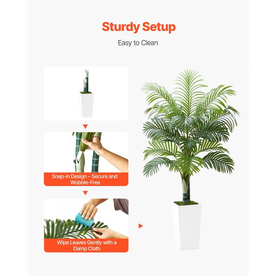 VEVOR Areca Palm Artificial Plant with Pot – 5 ft, PE