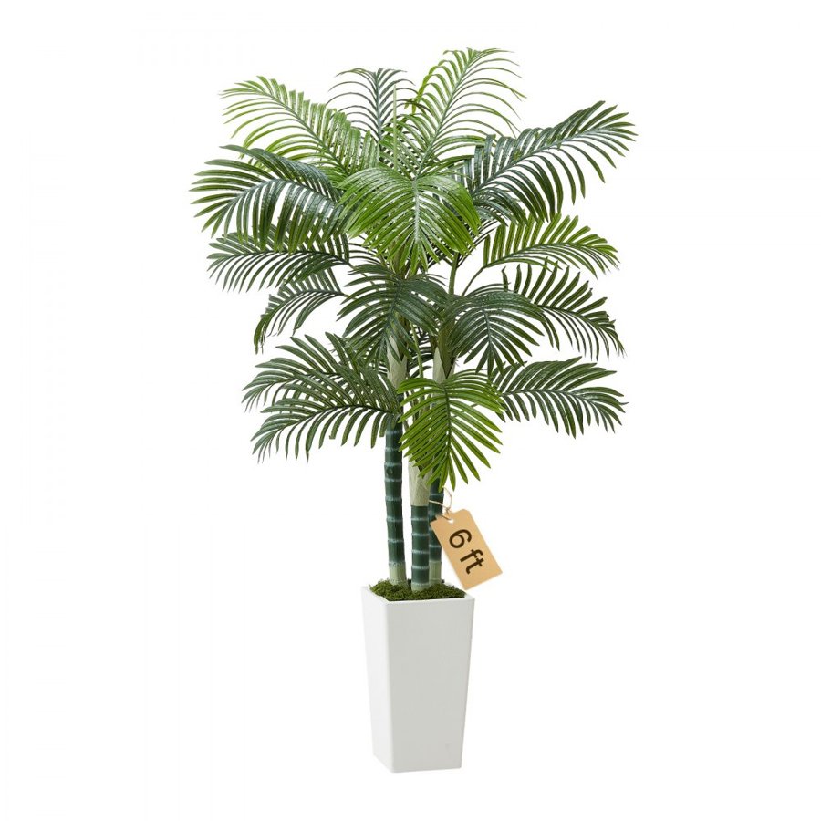 VEVOR Artificial Areca Palm – 6 ft, 22 Trunks, 8° Tilt
