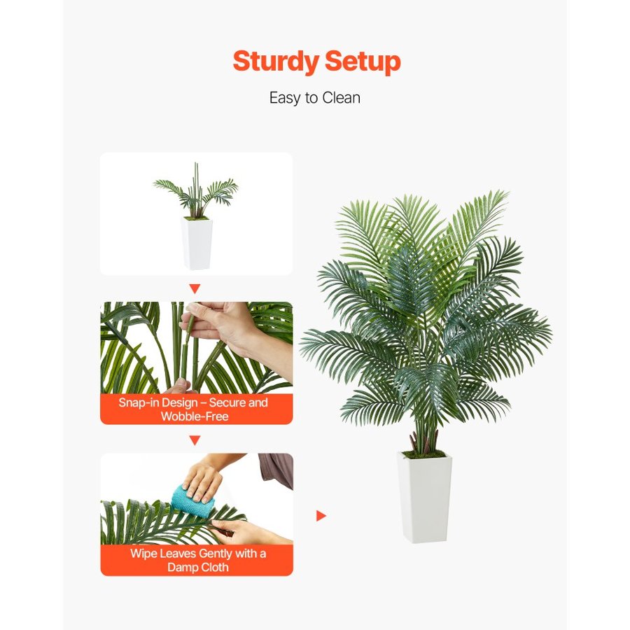 VEVOR Areca Artificial Palm Tree – 6 ft, 16 Trunks, 8° Tilt