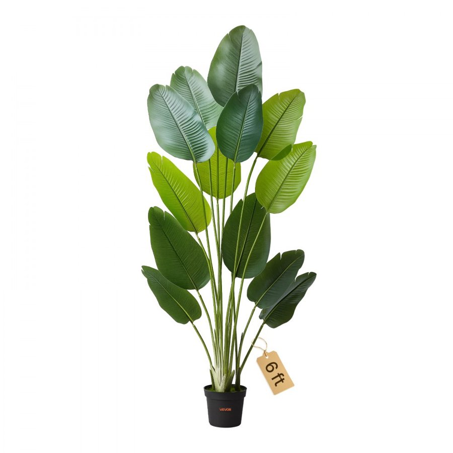 VEVOR Artificial Bird of Paradise Plant – 6 ft, 13 Trunks