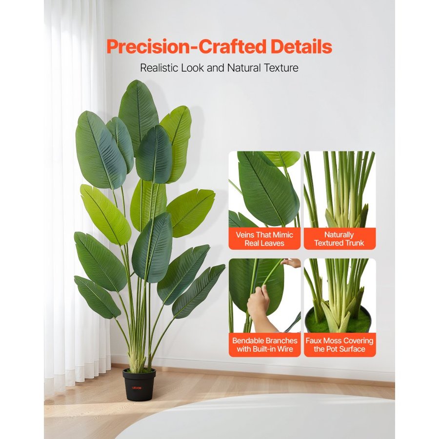 VEVOR Artificial Bird of Paradise Plant – 6 ft, 13 Trunks