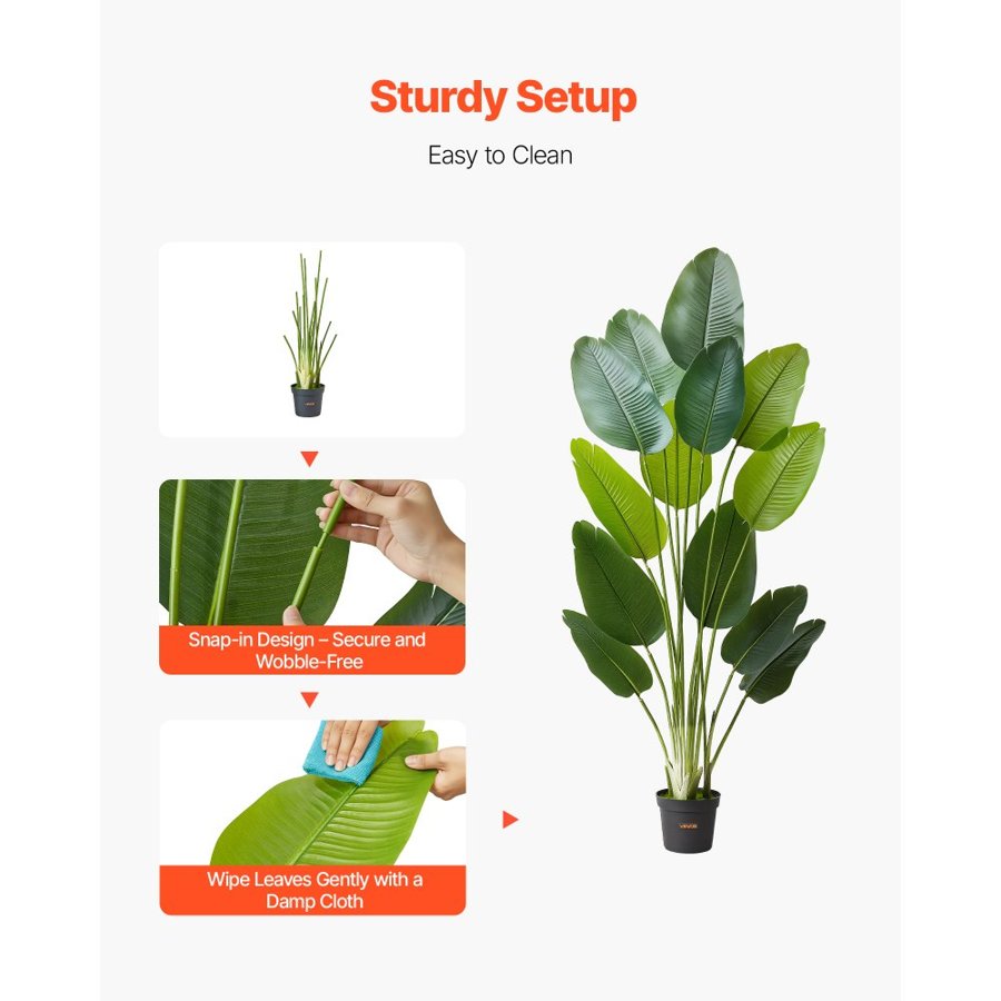 VEVOR Artificial Bird of Paradise Plant – 6 ft, 13 Trunks