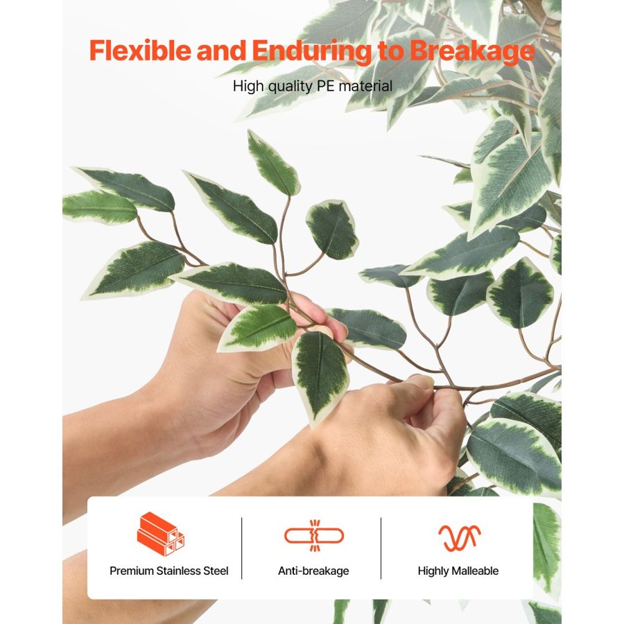 VEVOR Artificial Potted Ficus Tree – 5 Ft, 900+ Leaves