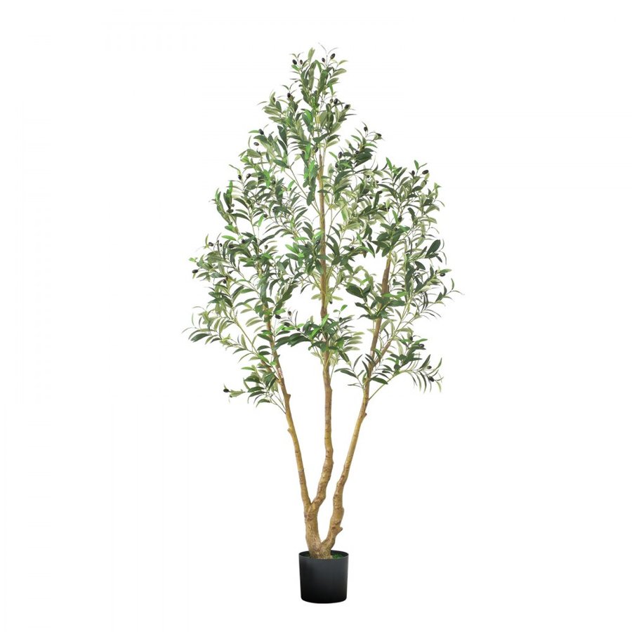 VEVOR Artificial Olive Plant – 7 Ft, 80 Fruits, PE