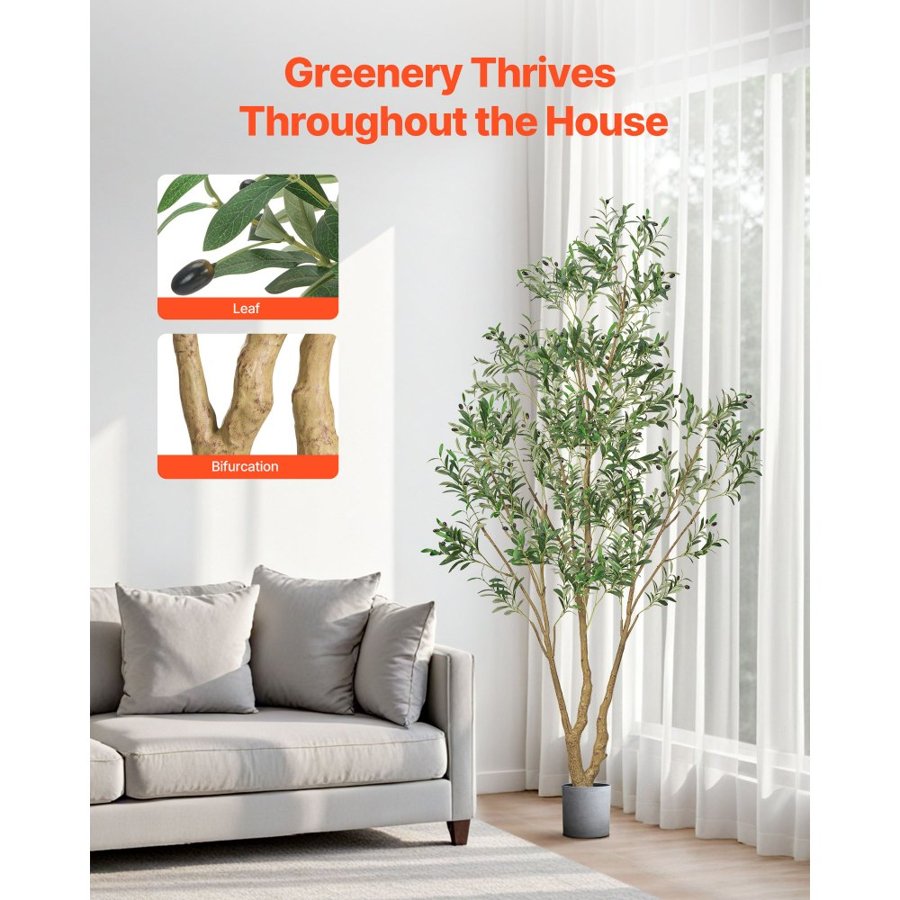VEVOR Artificial Potted Olive Tree – 8 Ft, 94 Fruits